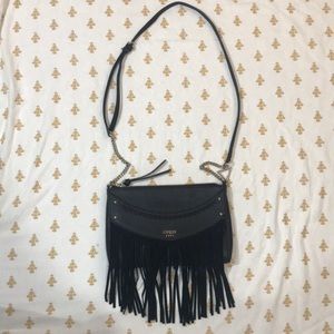 3/$35 GUESS BLACK LEATHER FRINGE PURSE
